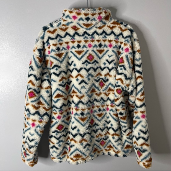 Eddie Bauer Women’s Sherpa Fleece 1/4 Zip Pullover XL Aztec Print - Picture 3 of 8